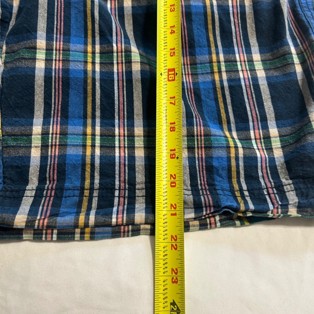 Mossimo Supply Co Mens Plaid Shorts Blue Navy Cotton Flat Front Size 40 W40 - Picture 2 of 11